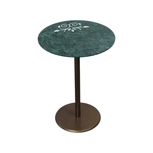 Green Marble Accent Table with Mother of Pearl